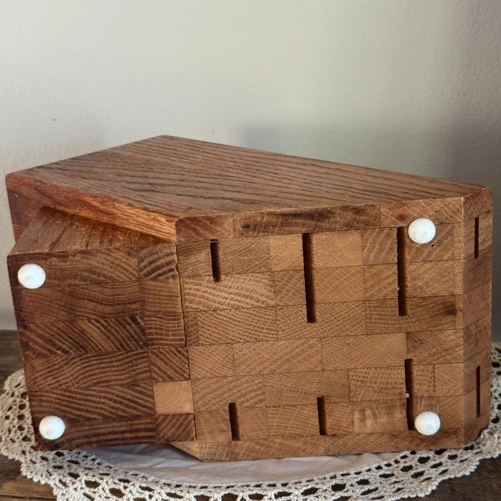 Cutco Vintage Oak Wood Knife Block 10 Slot Kitchen Cutlery Storage Organizer